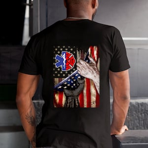 Emt Firefighter Shirt / Emt Firefighter T-shirt / Emt Firefighter Hoodie / American Flag EMT Firefighter Shirt