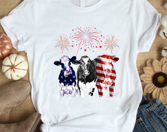 Koszulka krowa 4 lipca, koszulka krowa USA, patriotyczna koszulka krowa, patriotyczna koszulka, koszulka 4 lipca, koszulka 4 lipca, koszulka 4 lipca, USA