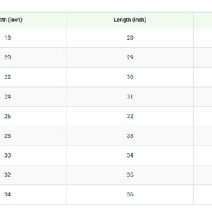 May include: Size chart showing width, length, and sleeve measurements in inches for sizes S through 6XL.