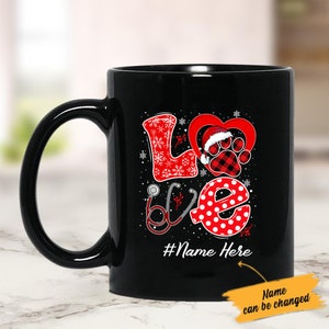 Personalization Vet Tech Mug / Veterinarian Technician Mug / Vet Tech Gift / Vet Tech Mug Love Animals Veterinarian Tech Dog Cat Paw Mug
