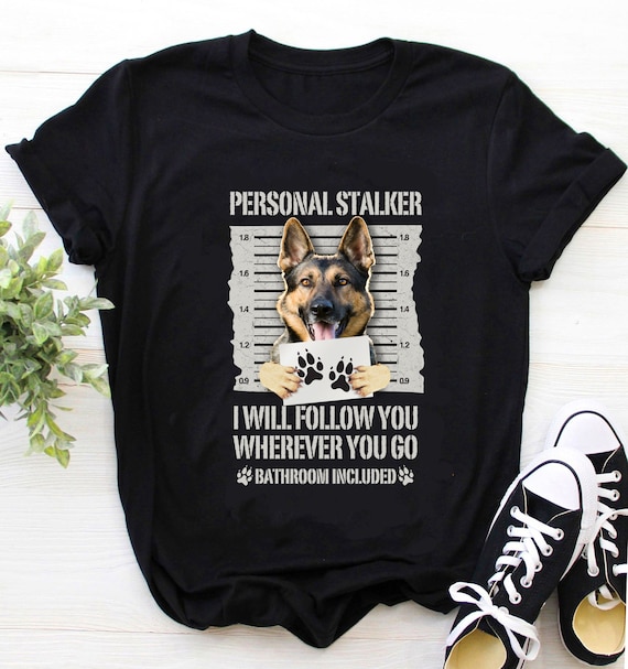 ULTRABASIC Women's Graphic T-Shirt - V-Neck "Shih Tzu Personal Stalker" Funny Dog Lover Eco-Friendly Tee