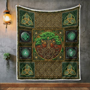 Keltische Quilt, irische keltische Baum des Lebens YH2910537 Quilt Decke Geschenke von Mama, Papa, Tochter, Oma, Opa für den Winter
