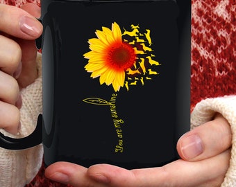 Dachshund Sunflower Mug Black | Dachshund Mug Black | Dachshund Lovers Mug | Dachshund Gift | Sunflower Shirt