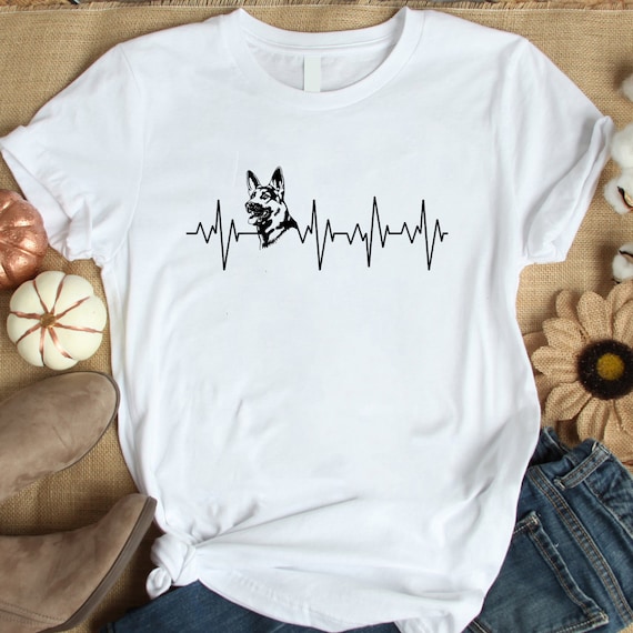 Cute German Shepherd Love Heartbeat T-Shirt Cute German Shepherd Love Heartbeat T-Shirt