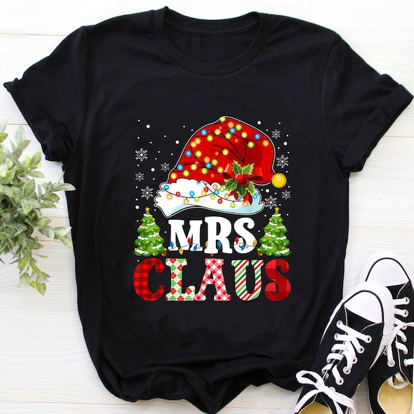 Mrs Claus Shirt / Mrs Claus T-shirt / Xmas Shirt / Christmas Shirt / Funny Mrs Claus Santa Hat Christmas Matching Couples Pajama Shirt