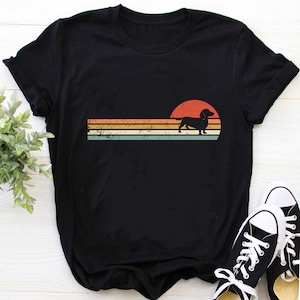 Dachshund Shirt | Dachshund Lovers T-Shirt | Dachshund Gift | Dachshund Hoodie | Vintage Retro Sunset Dachshund Shirt