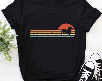 Dachshund Shirt | Dachshund Lovers T-Shirt | Dachshund Gift | Dachshund Hoodie | Vintage Retro Sunset Dachshund Shirt