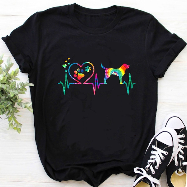 Labrador Shirt / Labrador T-Shirt / Gift For Dog Lovers / Labrador Gifts / Labrador Heartbeat Tie Dye Shirt