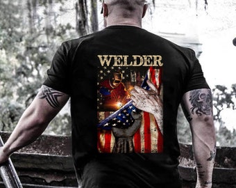 Welder Shirt | Welding Tshirt | Welder Hoodie | Welder Gift | Gifts for Welders | Welder American Flag USA Shirt