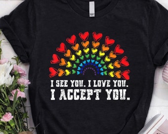I see you I love you I accept you shirt, LGBTQ Ally shirt, LGBT Ally Shirt, Gay Pride Shirt, Support LGBT, Proud Ally shirt