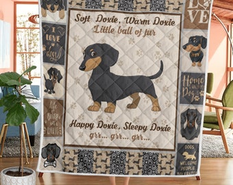 Dachshund Quilt / Dachshund Lovers Quilt / Dachshund Gift / Dachshund Dog CL15100127MDQ Quilt Blanket