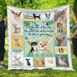 Chihuahua Kerst Quilt / Chihuahua Quilt / Chihuahua Xmas Quilt / Chihuahua Hond CL18100159MDQ Quilt