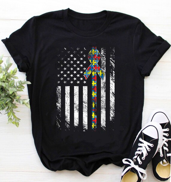 Autism American Flag Puzzle Autism Awareness Gift T-Shirt Autism American Flag Puzzle Autism Awareness Gift T-Shirt