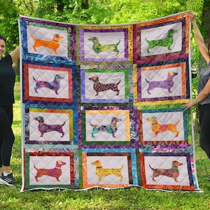 Dachshund Quilt / Dachshund Lovers Quilt / Dachshund Gift / Love Dachshunds CLP250610 Quilt / Gift for Women / Gift for Dachshund Lover