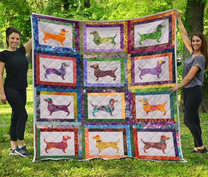 Dachshund Quilt / Dachshund Lovers Quilt / Dachshund Gift / Love ...