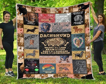 Dachshund Quilt / Dachshund Lovers Quilt / Dachshund Gift / Love Dachshunds PKD200694 Quilt / Gift for Women / Gift for Dachshund Lover