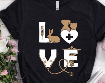 Vet Tech Shirt |  Veterinarian Technician T-shirt | Vet Tech Gift | Gifts for Vet tech | Vet Tech Love Animal Veterinarian Technician Shirt