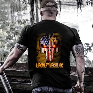 Aircraft Mechanic Hoodie / Aircraft Mechanic Shirt / Aircraft Mechanic T-shirt / Skull Aircraft Mechanic Shirt