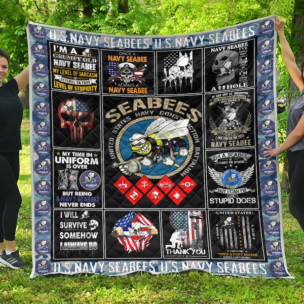 Navy Seabee Quilt / Gift For Navy Seabee / Seabee Quilt / Navy Seabees TH01088 Quilt