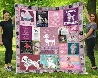 Poodle Quilt / Poodle Christmas Quilt / Poodle Xmas Quilt / Life Is Better With A Poodle Quilt