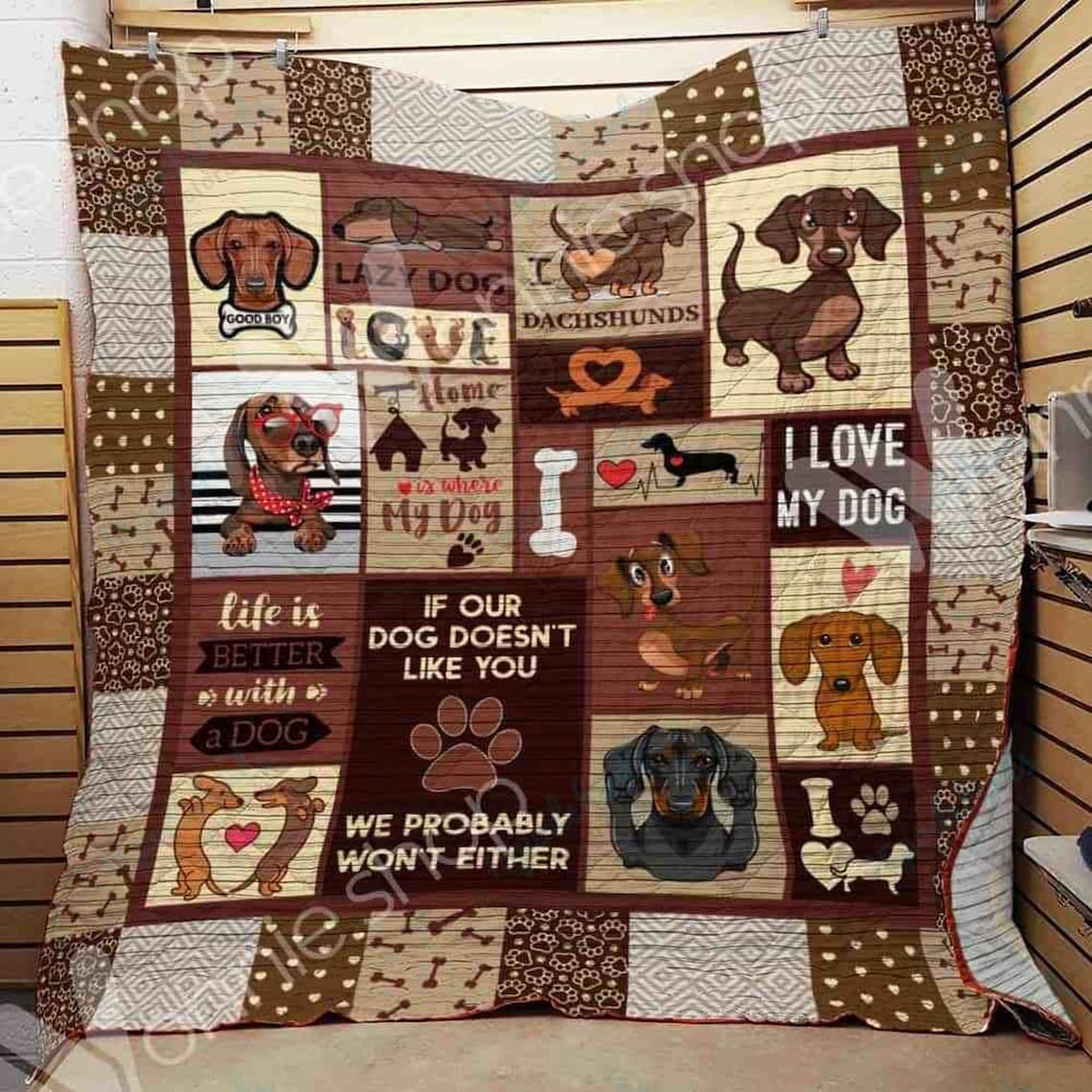 Dachshund Quilt Dachshund Lovers Quilt Dachshund Gift Etsy UK