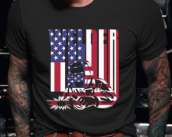 Welder Shirt | Welding Tshirt | Welder Hoodie | Welder Gift | Gifts for Welders | Welder American Flag USA Shirt