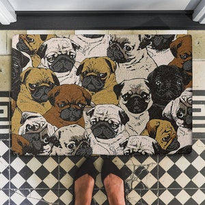 Pug Doormat, Funny Pug DoorMat, House Warming Gift, Pug Lovers Gift, Pug ML160936D Doormat