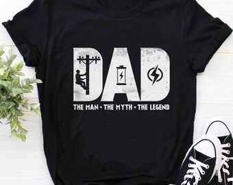 Camisa eléctrica / Camisa de liniero / Camiseta de liniero / Regalo de liniero / Regalos del día del padre / Camisa de padre / Camisa de hombre de línea Dad Man Myth Legend Shirt