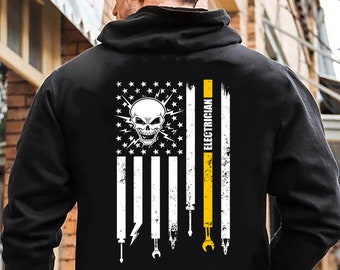 Electrician Xmas Shirt / Electrician Hoodie / Electrician Shirt / Electrician T-shirt / Electrician Gift / Electrician USA Flag Shirt