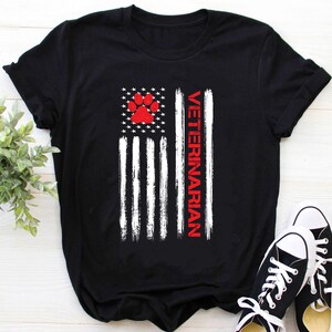 Vet Tech Shirt |  Veterinarian Technician Tshirt | Vet Tech Gift | Gifts for Vet tech | Veterinarian American Flag Shirt