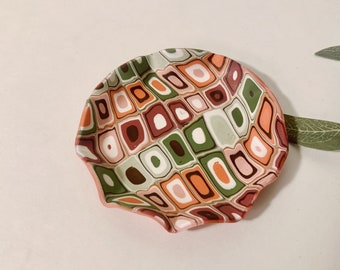 Funky Trinket Dish | polymer clay | handmade | jewelry dish | ring dish | catchall dish | jewelry holder