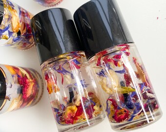 Real flowers cuticle oil, handmade, gift for her, birthday gift present, Valentine's Day, nail care, free UK delivery
