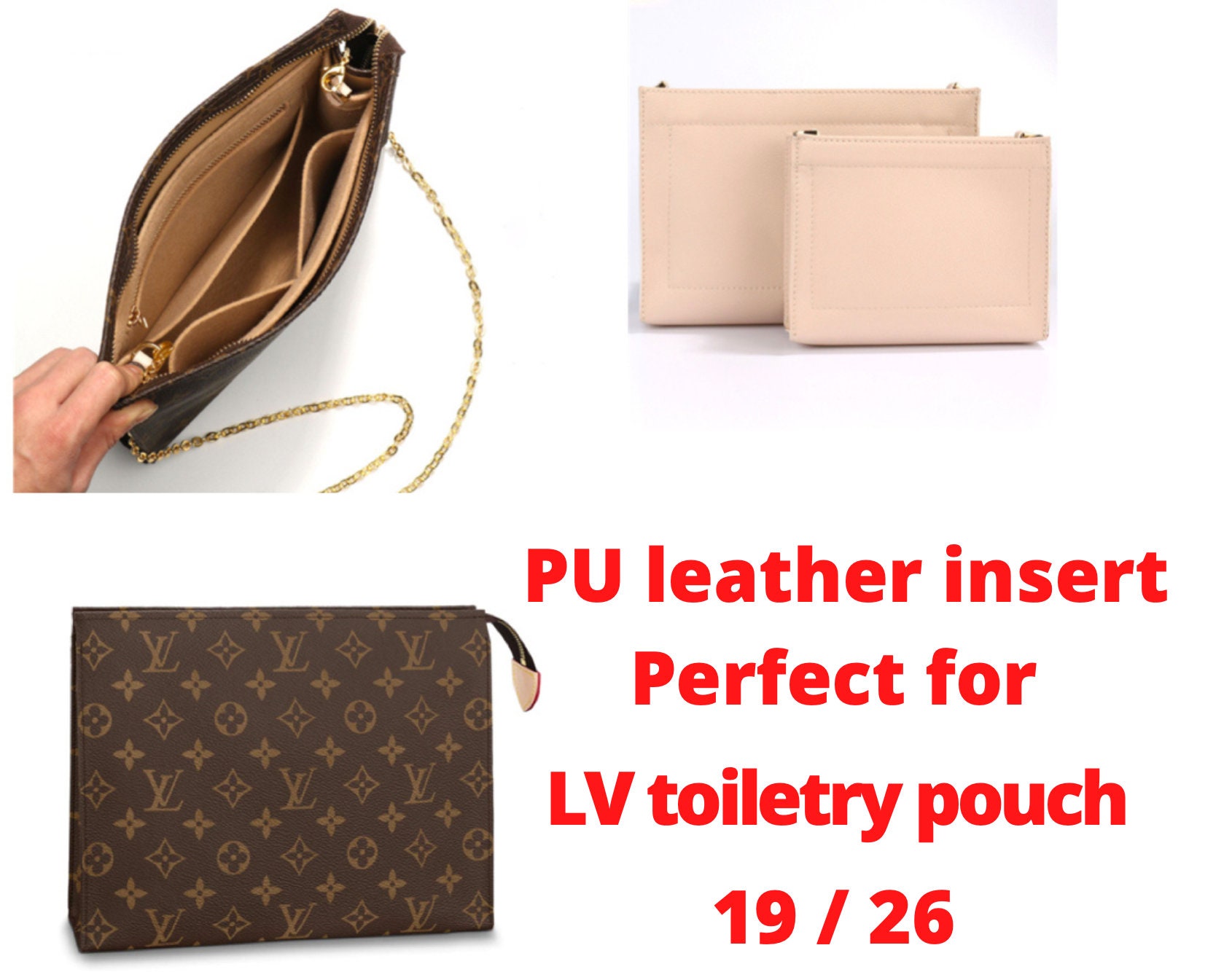 New design Conversion Kit for LV Toiletry Pouch 26 / 19 insert liner o –  miluxelondon