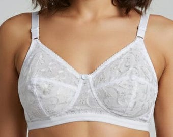 White Hakoba Cotton Push-Up Bra – Soft Foam Lined, Medium Coverage