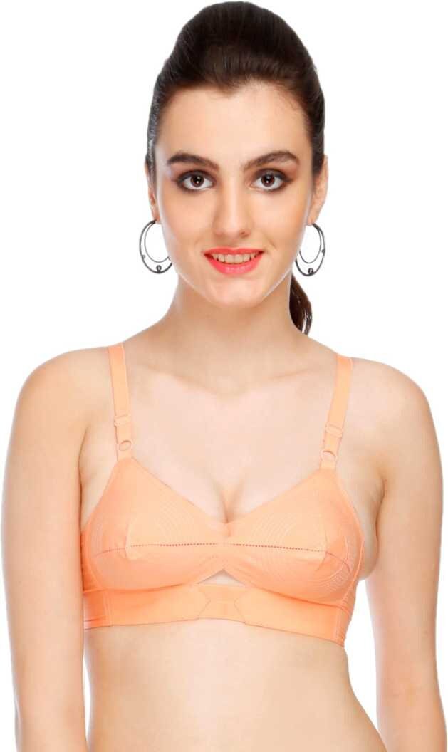 Buy Round Stitch-Full Cover Cotton Bra(Thick Hook) (A, 32) Cream at