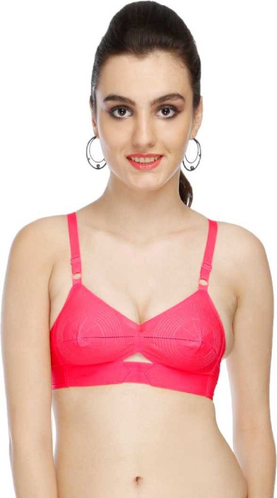 Custom Organic Cotton Bullet Bra Round Stitch Full Coverage Vintage Cone  Pointy Bra, Plus Size 1950's Style Hot Pink -  Canada