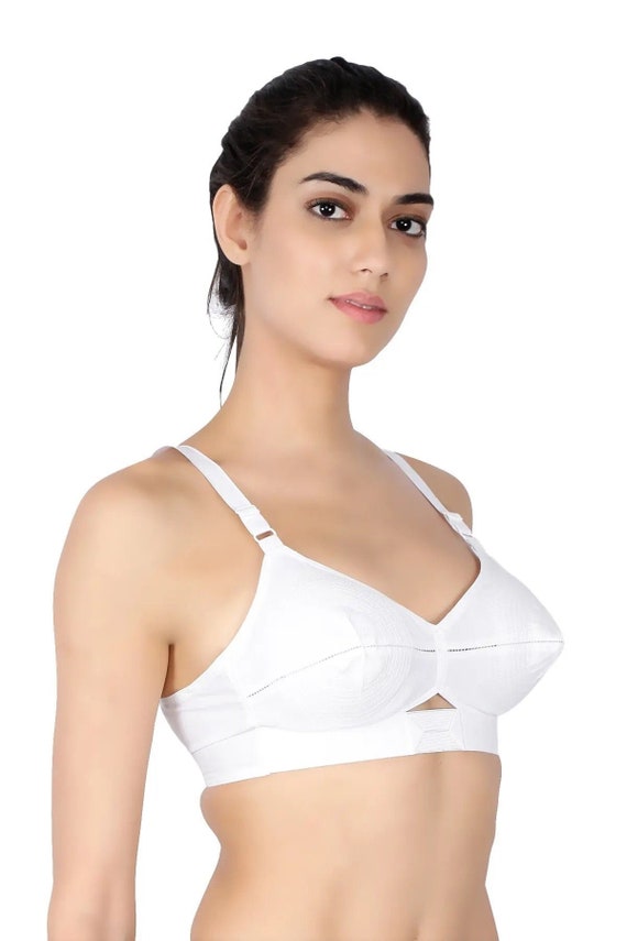 Buy France Beauty 100% Cotton Non-Padded White Bra-Round