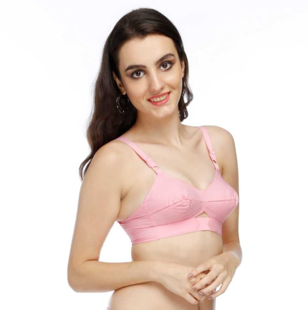 Buy Angelform Women's Cotton Non Padded Wire Free Regular Bra (AF