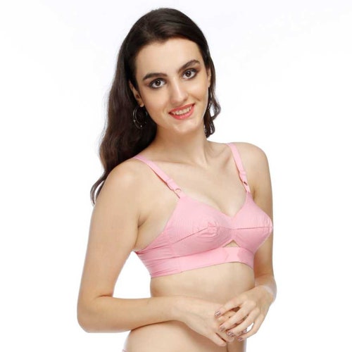 Buy Encircled Bullet Bra Organic 100% Cotton Round Stitch Full Coverage  Winsome Bra Vintage Pointy Bra With Center Elastic Rose Online in India 