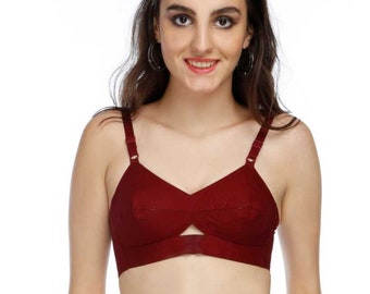 Vintage Maroon Bullet Bra – Organic Cotton 1950s Cone Bra