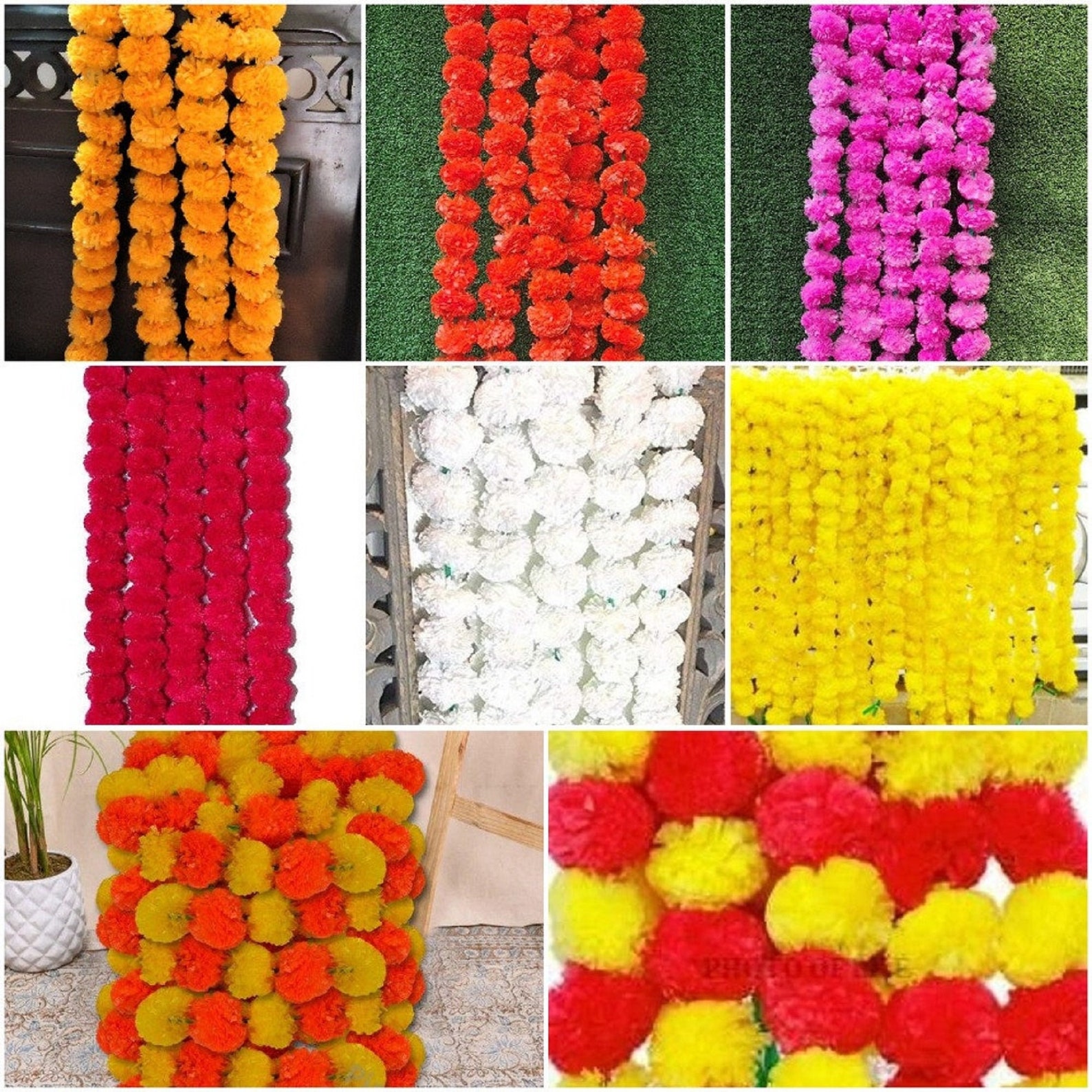 200 Wholesale Artificial Marigold Flower decor Garlands Vine Etsy