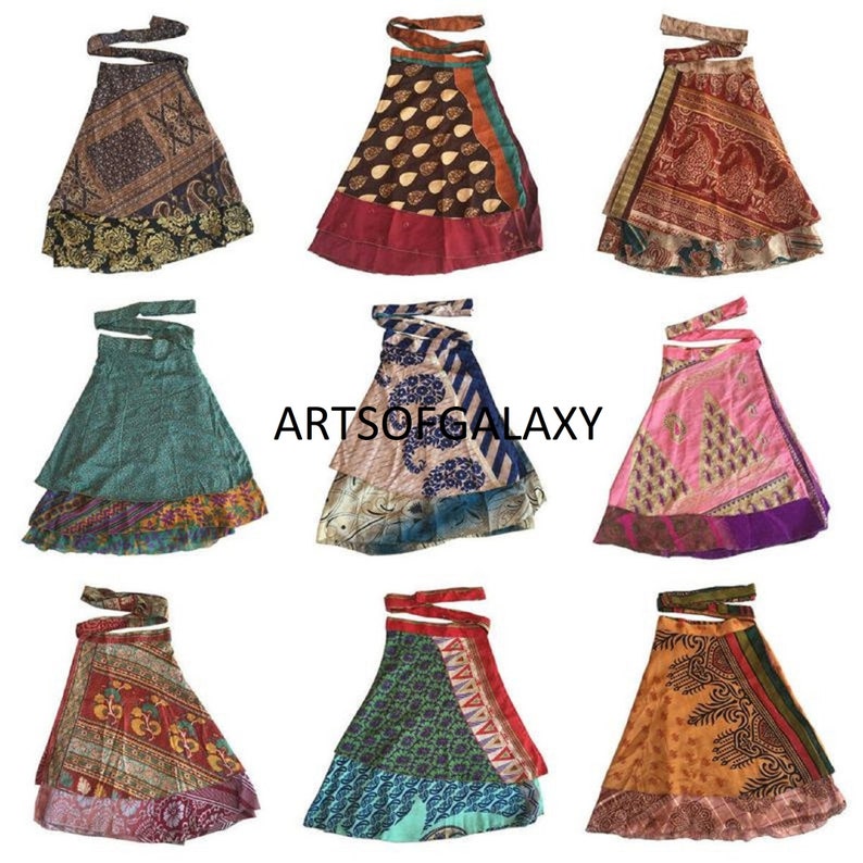 Wholesale Lot short MIni Skirt Indian Women Wrap Skirts Vintage