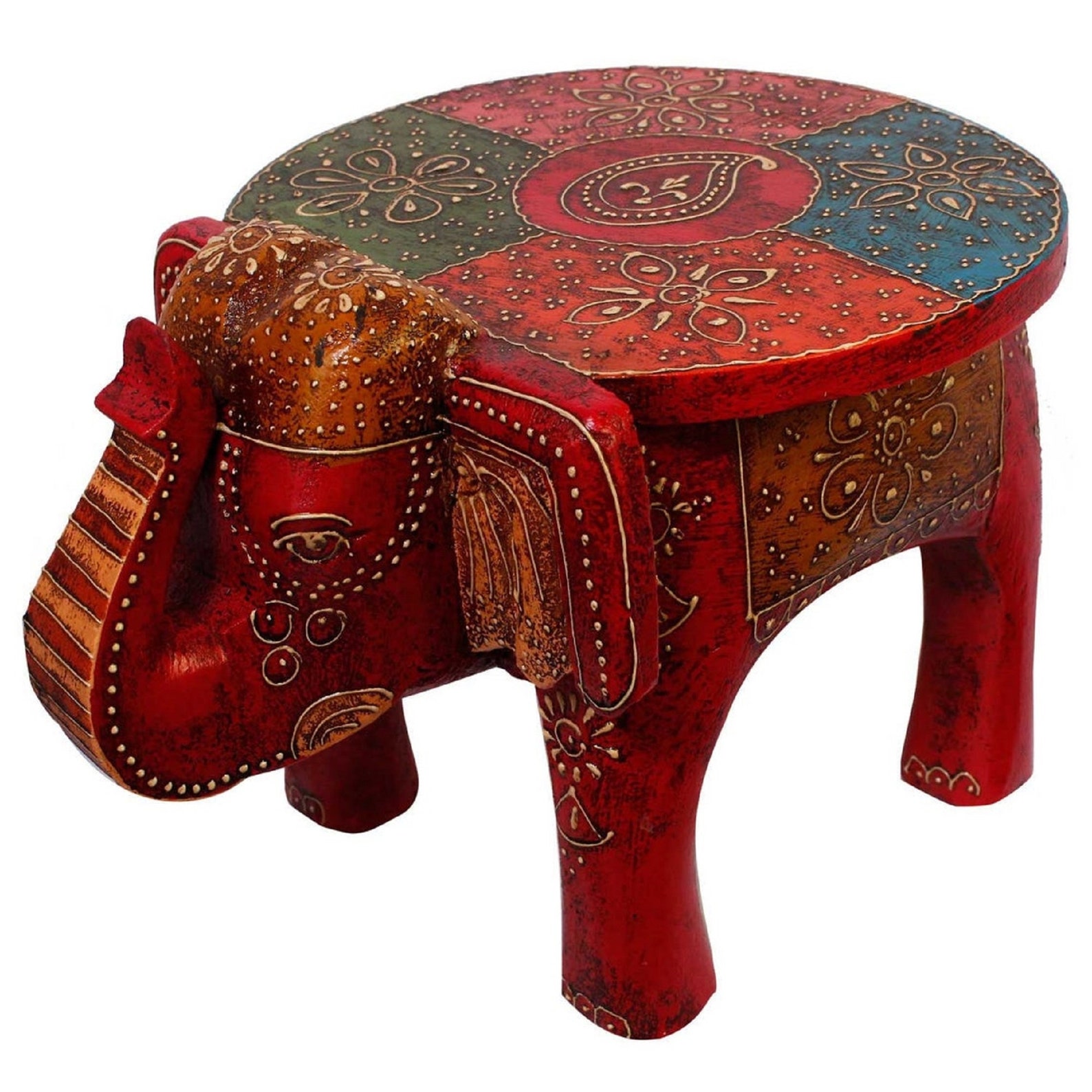 Handmade Wooden Elephant Stool Elephant Stoolwooden Etsy