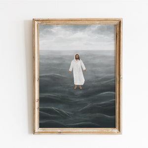 Be Still | Jesus Walking on Water | Jesus Christ Art Print | Digital Download | Religious Art | Jesus Art | LDS Jesus Artwork
