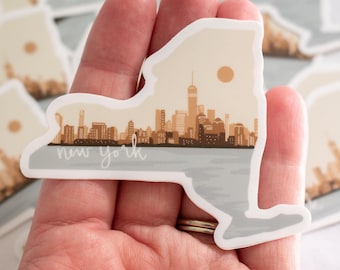 New York State Sticker: Cityscape Vinyl Decal (3'')