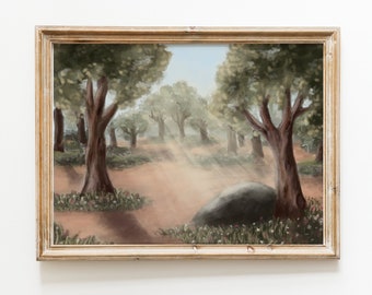 Gethsemane Art Print: Religious Garden Scene (Digital Download)