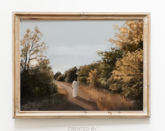 Jesus Christ Art: Neutral Fall Landscape Print (Digital Download)