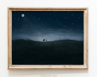 Mary and Joseph Nativity Art Print: Christmas Christian Decor (Digital Download)