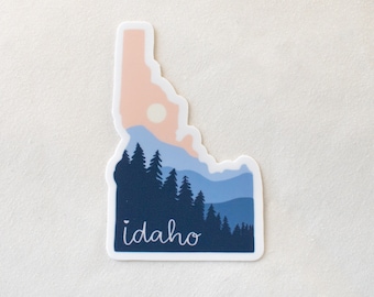 Idaho Mountain Sticker: Waterproof Vinyl State Decal (3")