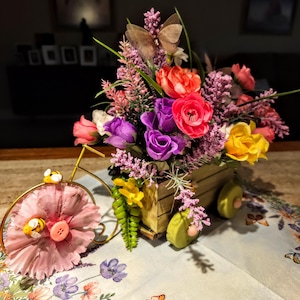 Mini flower wheelbarrow